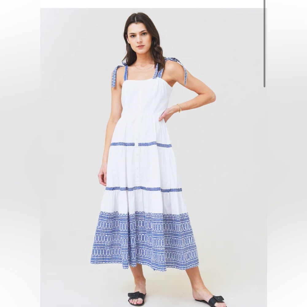 BNWT Oliphant Mykonos Blue Midi dress XS